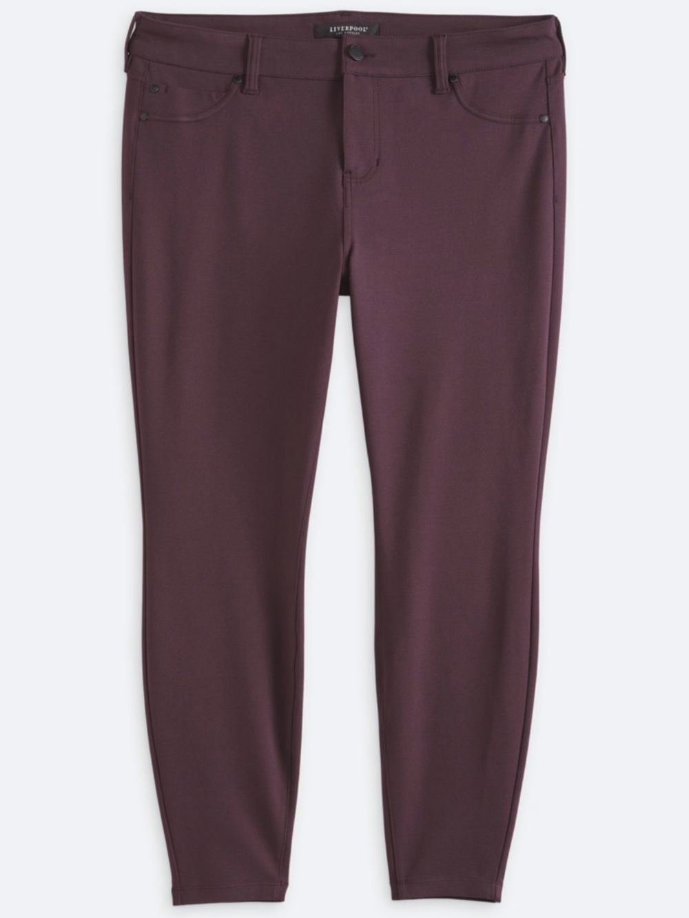 Liverpool Plum Madonna Ponte Ankle Pants
